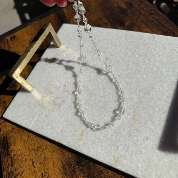 One of a Kind Clear Crystal Beaded Choker - Picture 6 of 6